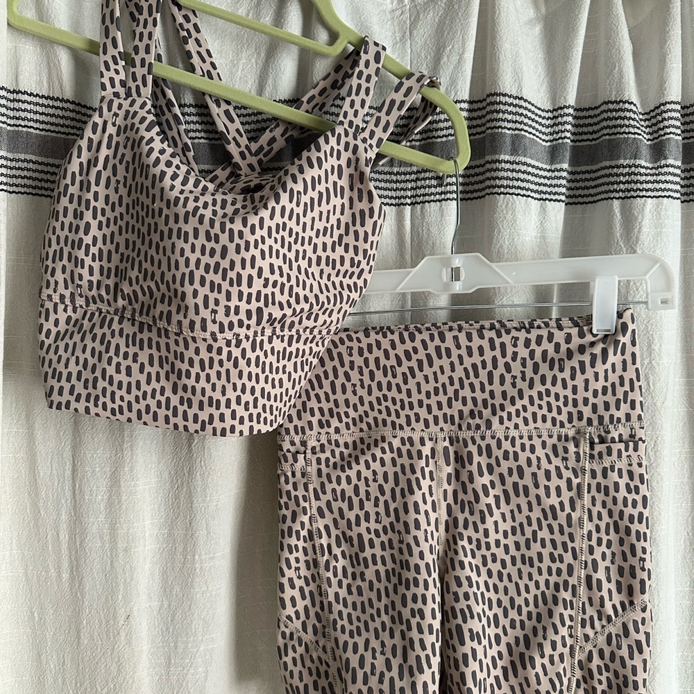 Senita Athletics Black and Cream Animal Print Set
